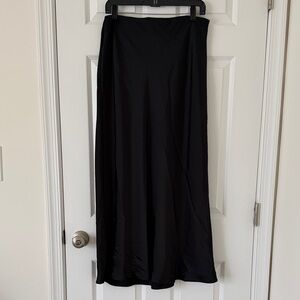 a new day black silk maxi skirt